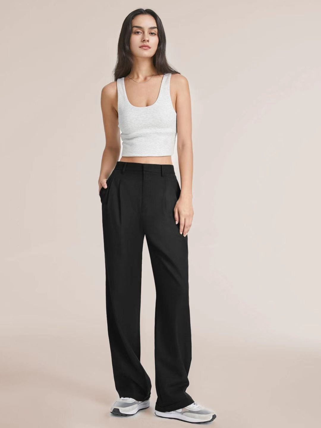 Women's High Waist Wide Leg Trousers for Summer Casual and Office Wear 0