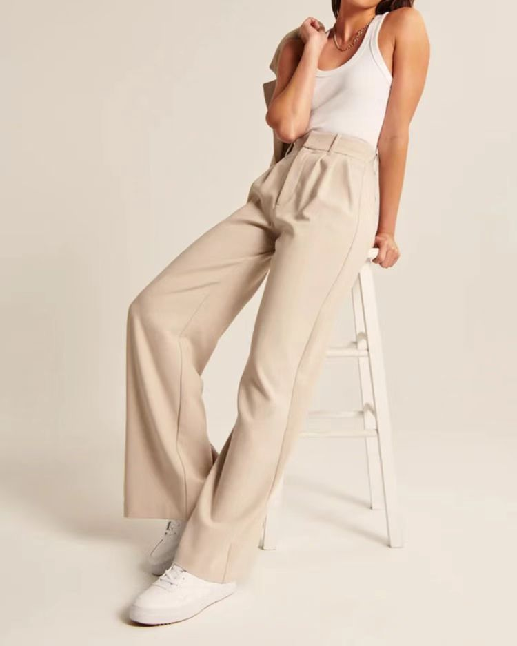 Women's High Waist Wide Leg Trousers for Summer Casual and Office Wear 1