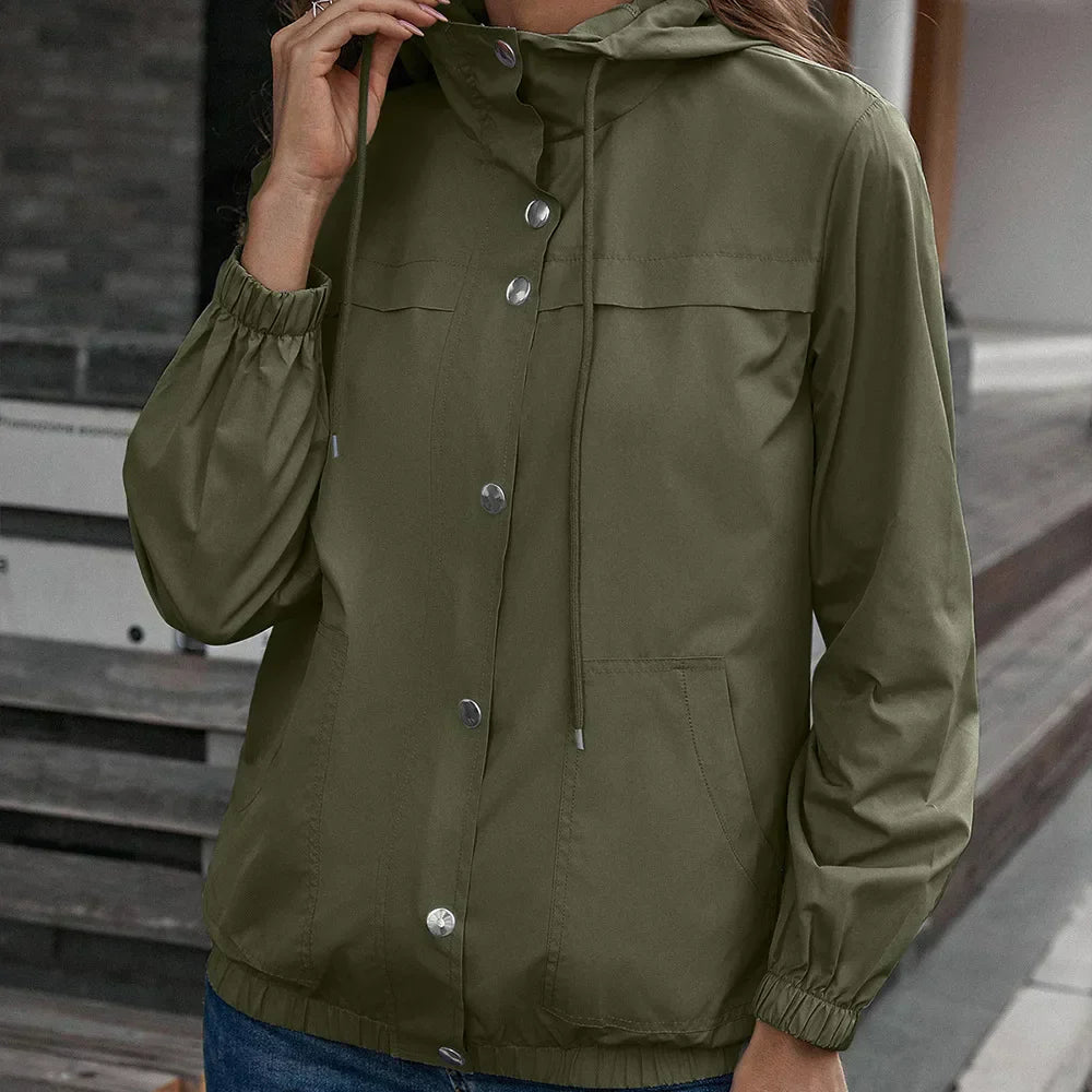 Women's Hooded Waterproof Trench Coat | Long Sleeve 5