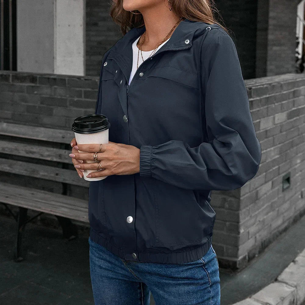 Women's Hooded Waterproof Trench Coat | Long Sleeve 7