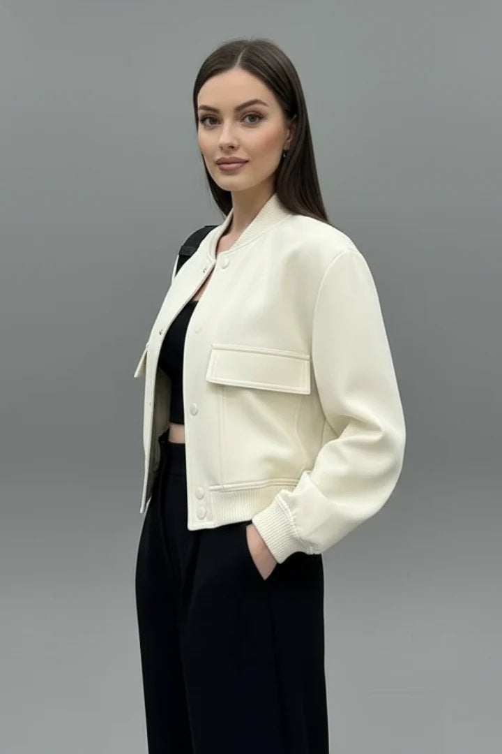 Women’s Jacket with Button Closure and Elasticated Hem 5
