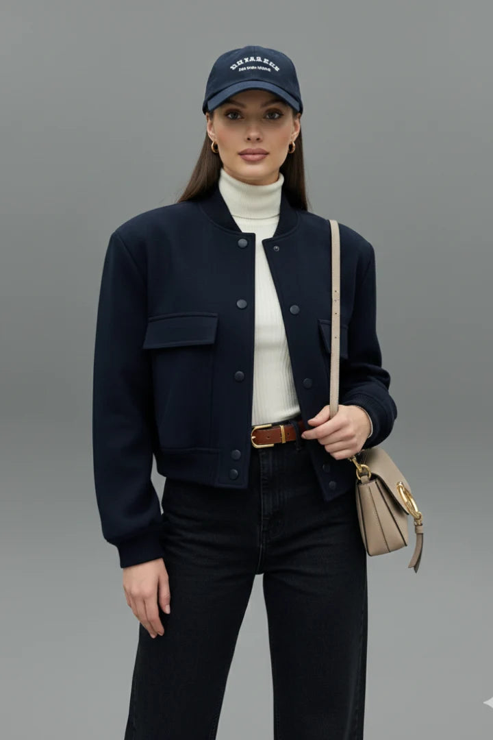 Women’s Jacket with Button Closure and Elasticated Hem 6