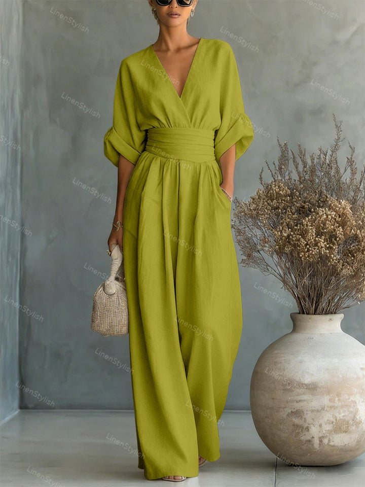 Women's Jumpsuit - Elegant V-Neck Design, Tailored Fit for Modern Sophistication, Versatile Style for Any Occasion 6