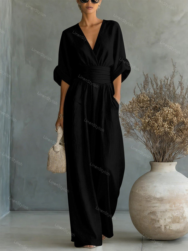 Women's Jumpsuit - Elegant V-Neck Design, Tailored Fit for Modern Sophistication, Versatile Style for Any Occasion 8