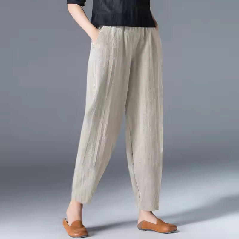 Women's Lightweight Summer Relaxed-Fit Ankle-Length Trousers for Casual Comfort 0