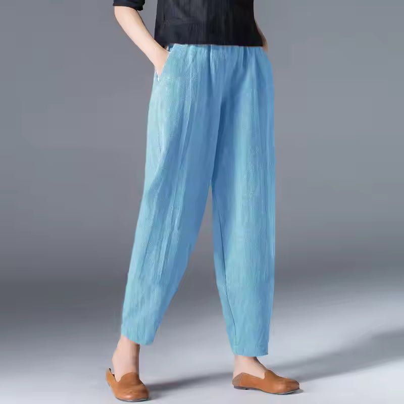 Women's Lightweight Summer Relaxed-Fit Ankle-Length Trousers for Casual Comfort 2
