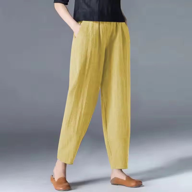 Women's Lightweight Summer Relaxed-Fit Ankle-Length Trousers for Casual Comfort 4