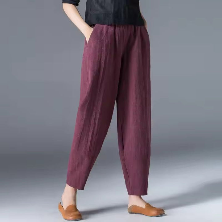 Women's Lightweight Summer Relaxed-Fit Ankle-Length Trousers for Casual Comfort 8