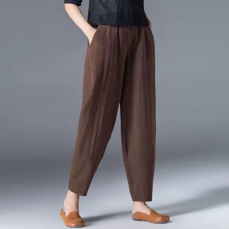 Women's Lightweight Summer Relaxed-Fit Ankle-Length Trousers for Casual Comfort 9