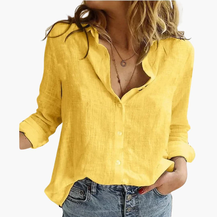 Women's Long Sleeve Floral Blouse - Elegant Versatile Top for Any Occasion 1