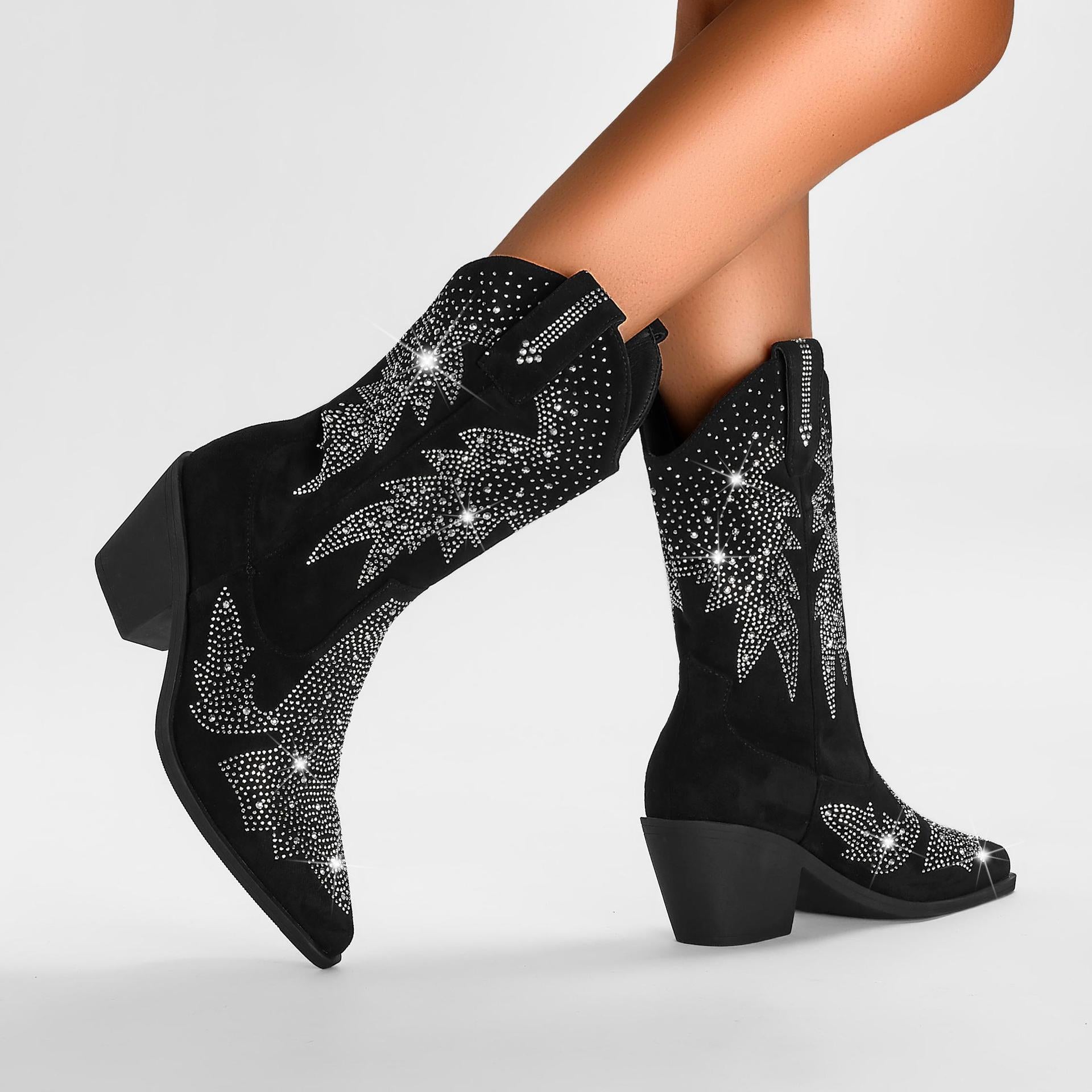 Women's Mid-Calf Cowboy Boots | Stylish 4