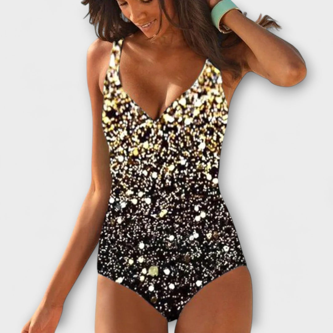 Women's One Piece Swimsuit - Elegant Wrap-Front Swimwear for Summer Beach Days 1