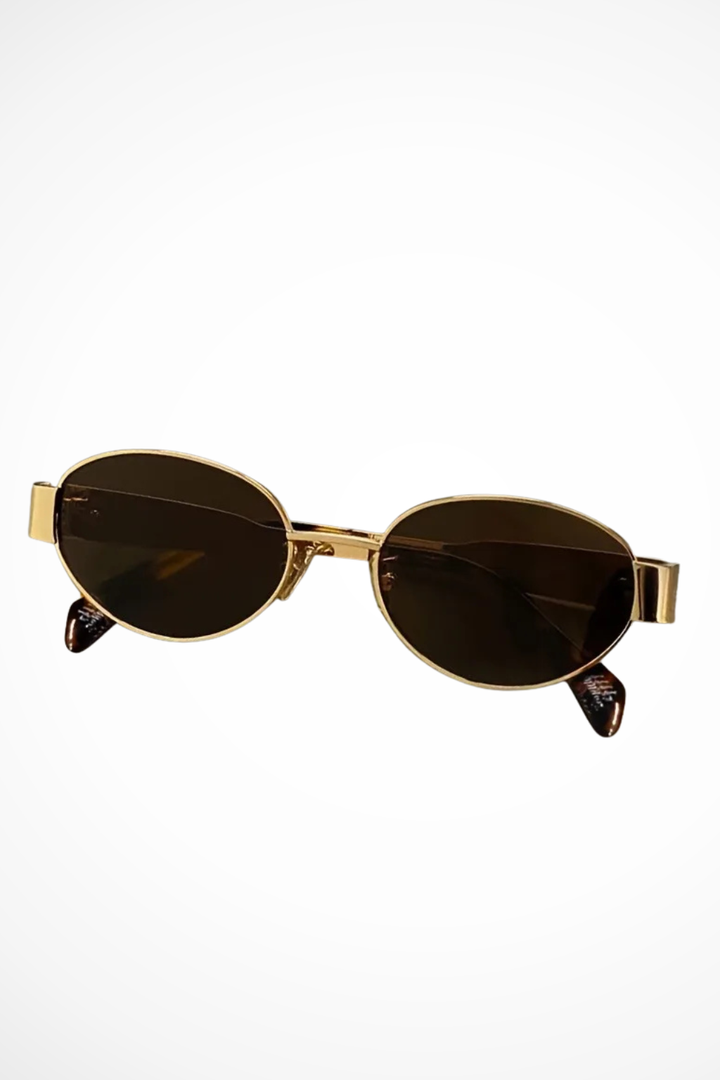 Women’s Oval Metal Frame Sunglasses for Minimalist Style - Chic Dark Tinted Lenses for Sun Protection 6