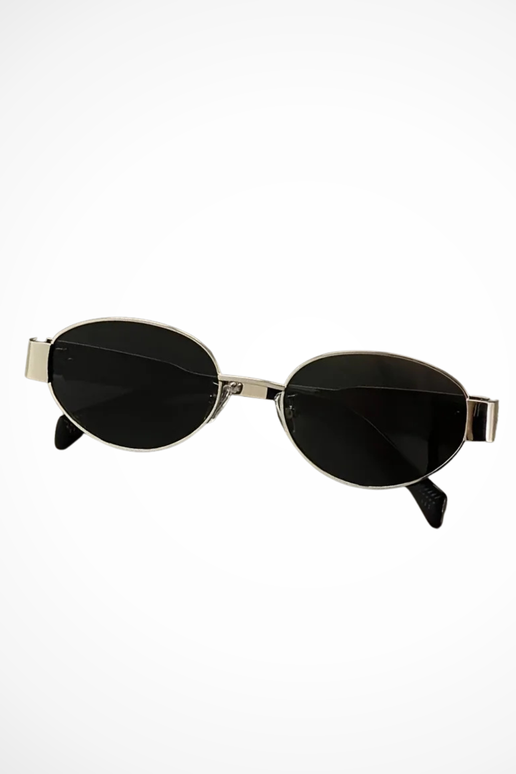 Women’s Oval Metal Frame Sunglasses for Minimalist Style - Chic Dark Tinted Lenses for Sun Protection 7