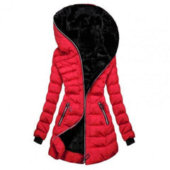Women's Padded Long Zipper Hooded Jacket | Warm 2