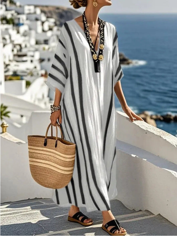 Women's Plus Size Summer Dress - Elegant Long Kaftan with Relaxed Fit for Effortless Style 4