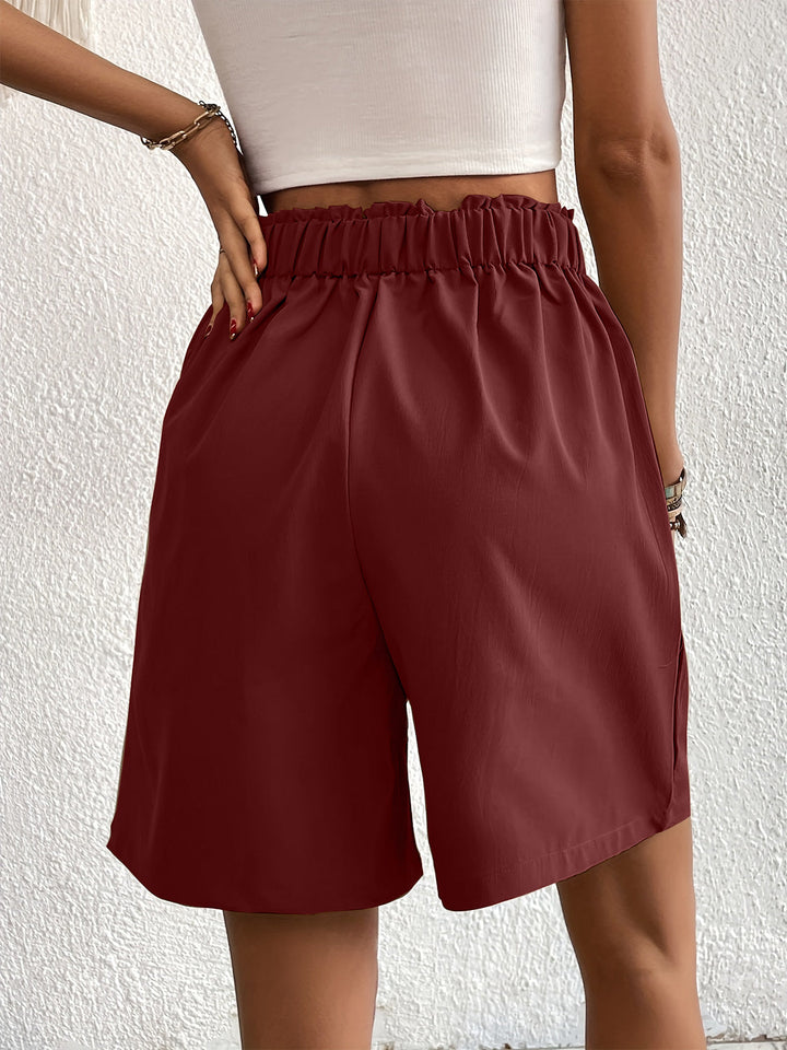 Women's Pocketed Half Elastic Waist Shorts for Casual Summer Wear - Comfortable and Stylish 4