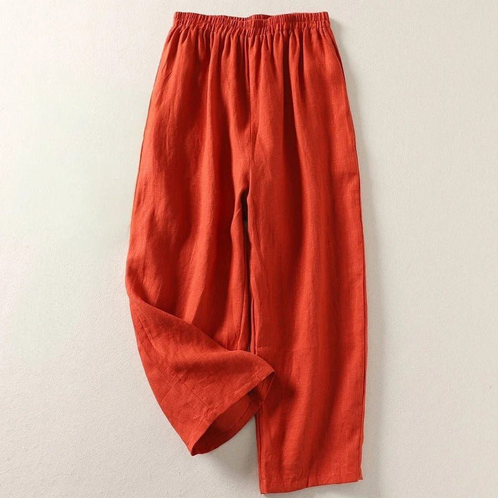 Women's Relaxed Fit Elastic Waist Trousers for Summer Comfort 0