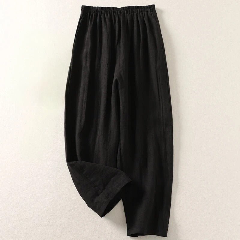 Women's Relaxed Fit Elastic Waist Trousers for Summer Comfort 2