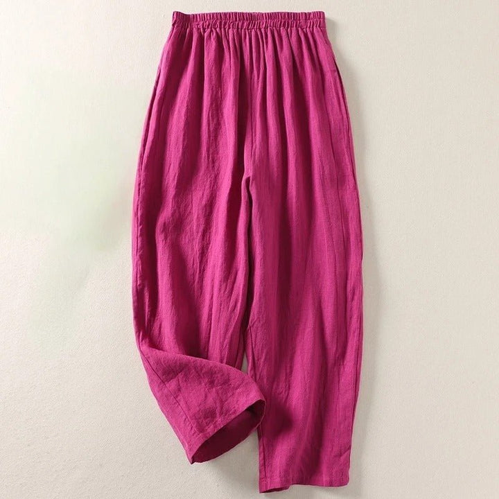 Women's Relaxed Fit Elastic Waist Trousers for Summer Comfort 3