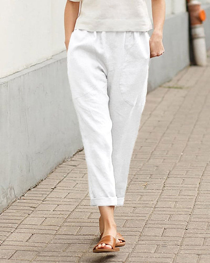 Women's Relaxed Fit Harem Pants with Elastic Waistband for Summer Comfort 0