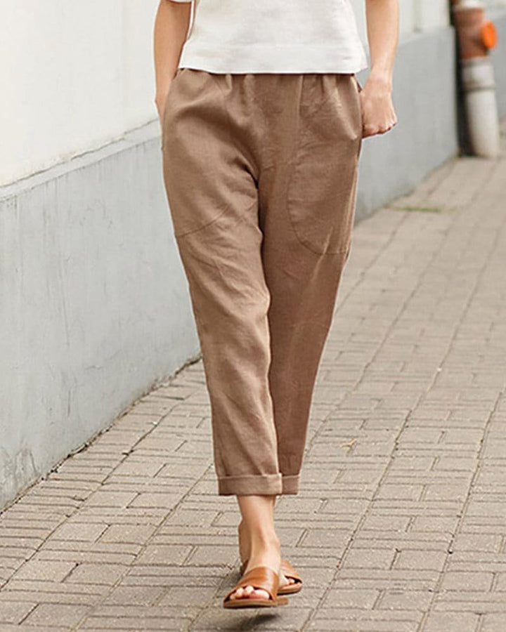 Women's Relaxed Fit Harem Pants with Elastic Waistband for Summer Comfort 1
