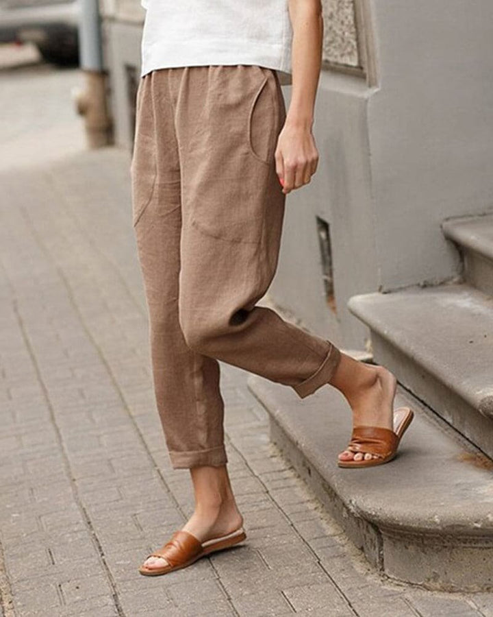 Women's Relaxed Fit Harem Pants with Elastic Waistband for Summer Comfort 2