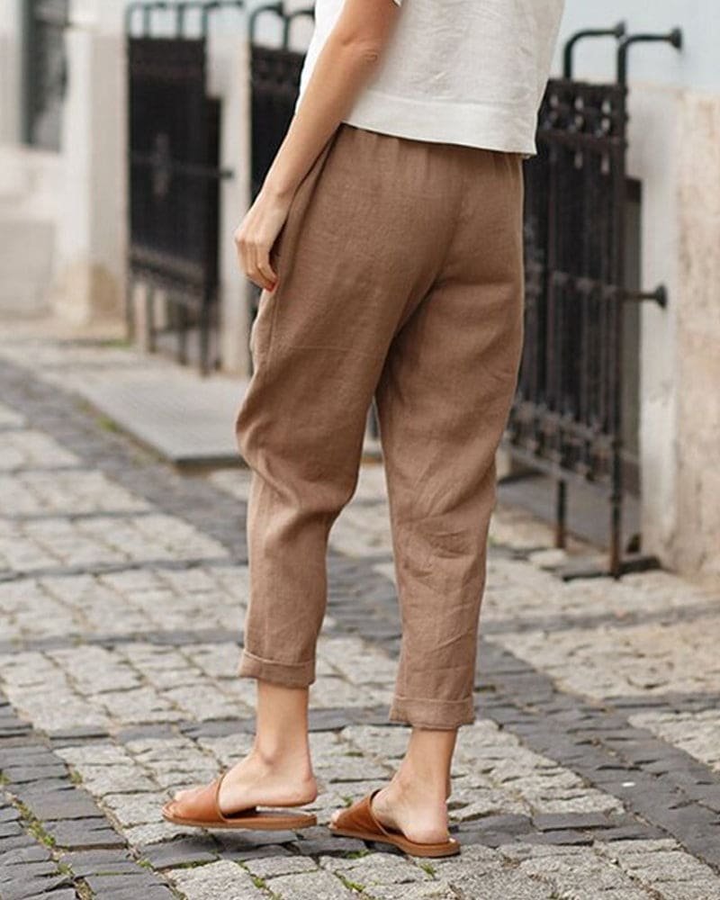 Women's Relaxed Fit Harem Pants with Elastic Waistband for Summer Comfort 3