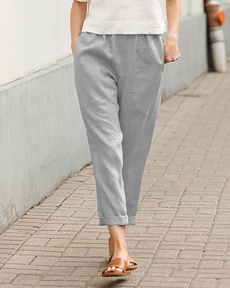 Women's Relaxed Fit Harem Pants with Elastic Waistband for Summer Comfort 4