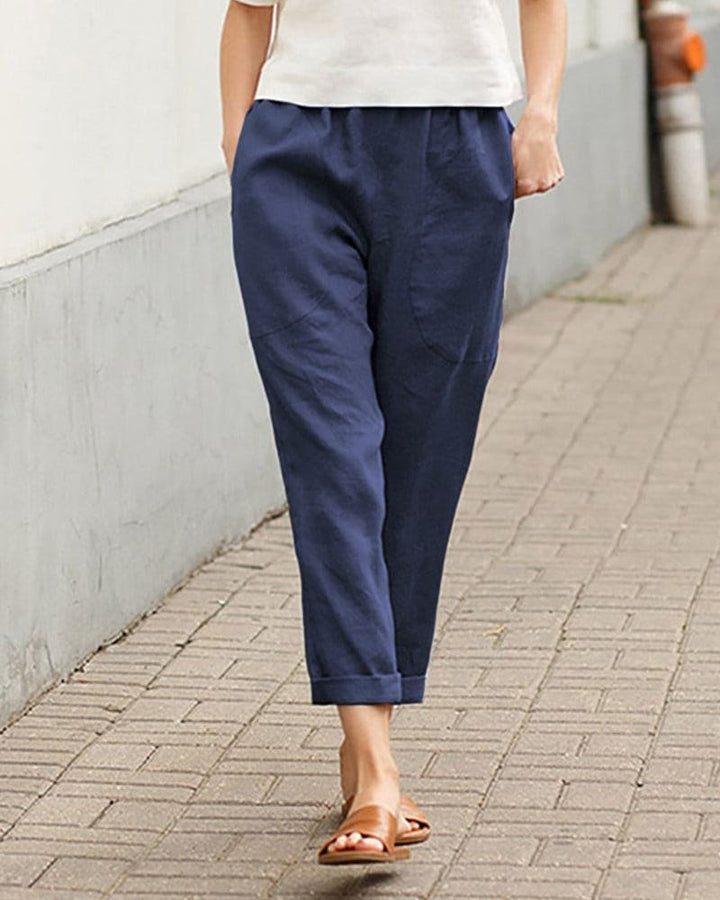 Women's Relaxed Fit Harem Pants with Elastic Waistband for Summer Comfort 7