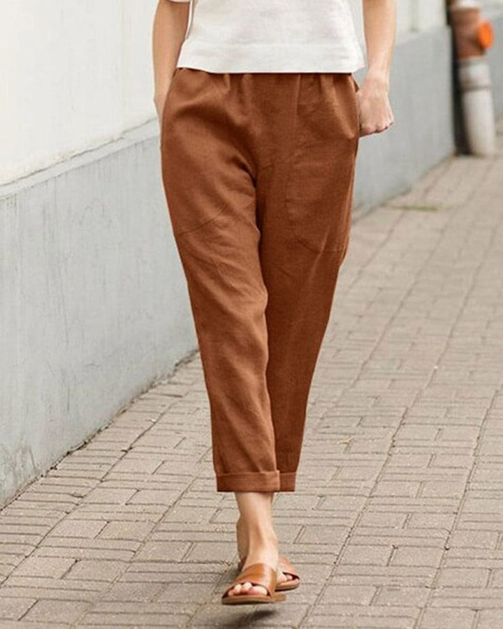 Women's Relaxed Fit Harem Pants with Elastic Waistband for Summer Comfort 8