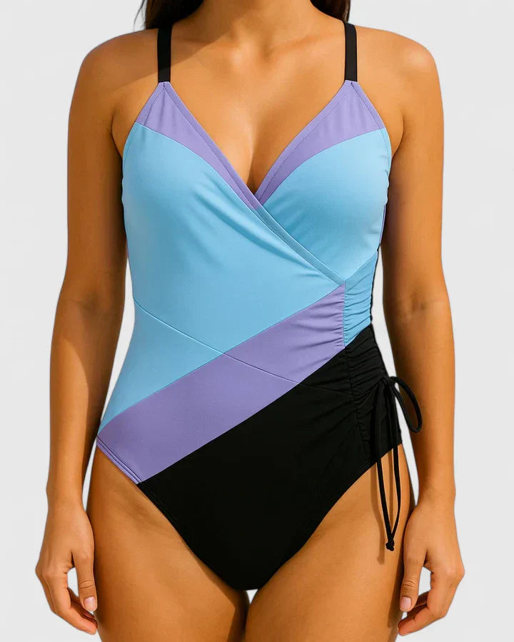 Women’s Striped Wrap-Front One-Piece Swimsuit for Summer Elegance 6