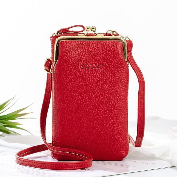 Women's Stylish Crossbody Phone Bag Durable PU Leather 13