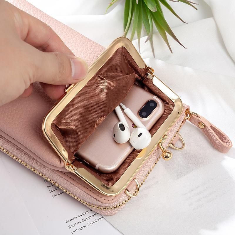 Women's Stylish Crossbody Phone Bag Durable PU Leather 3