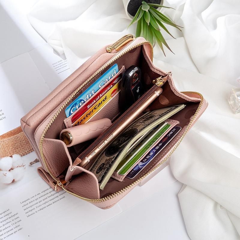 Women's Stylish Crossbody Phone Bag Durable PU Leather 5