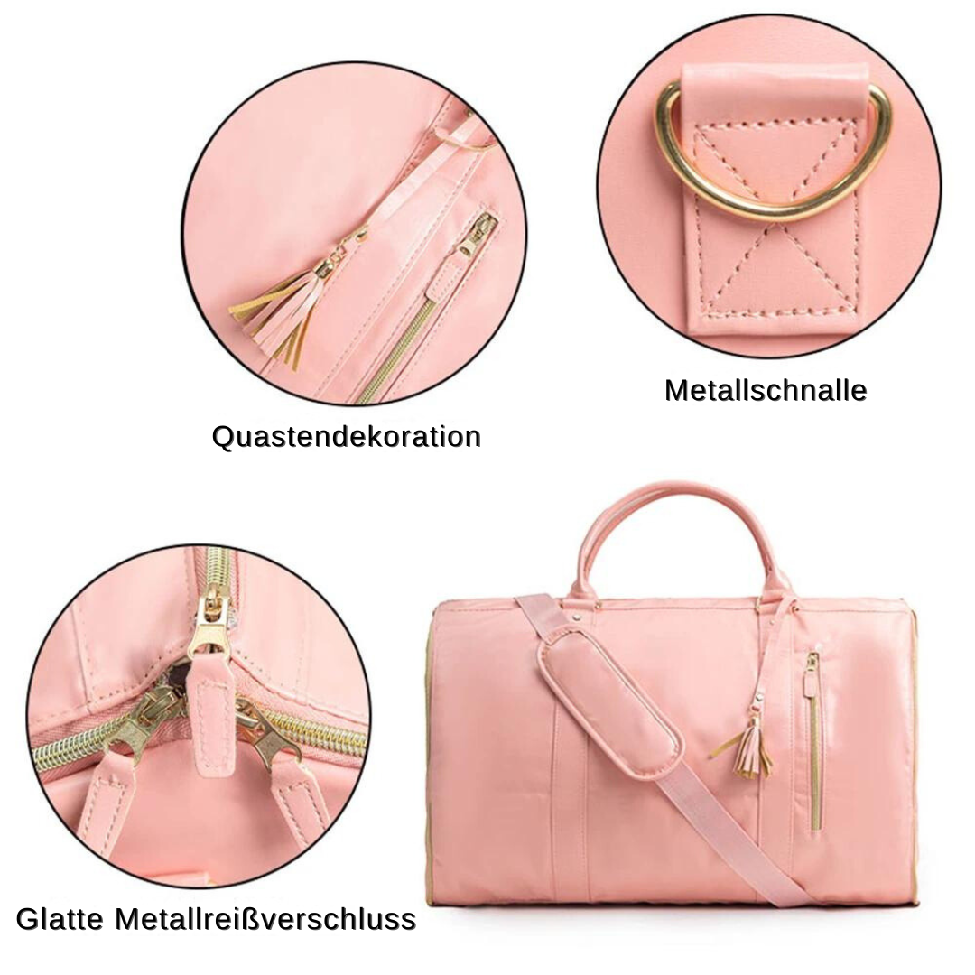 Women's Stylish Foldable Travel Bag Waterproof PU Leather 6