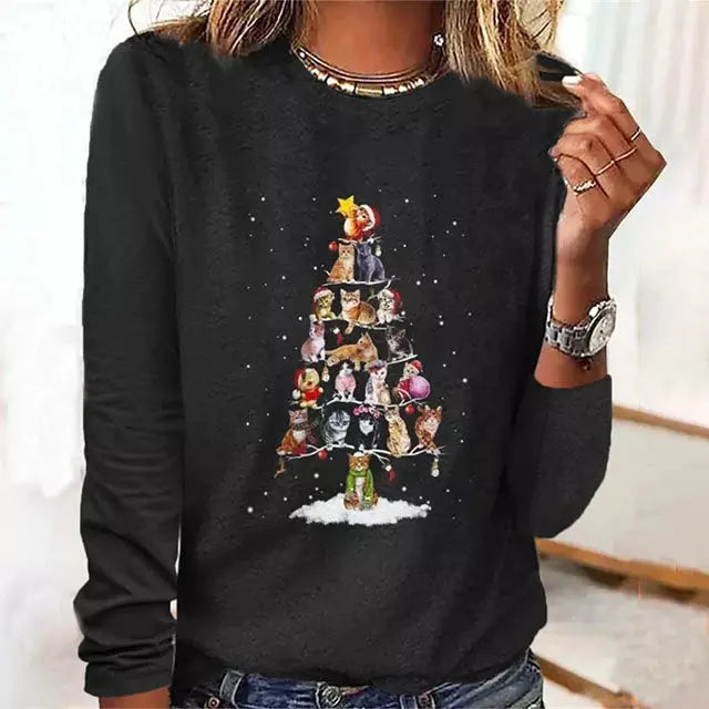 Women's Stylish Long Sleeve T-Shirt Modern Design Comfortable Fabric 1