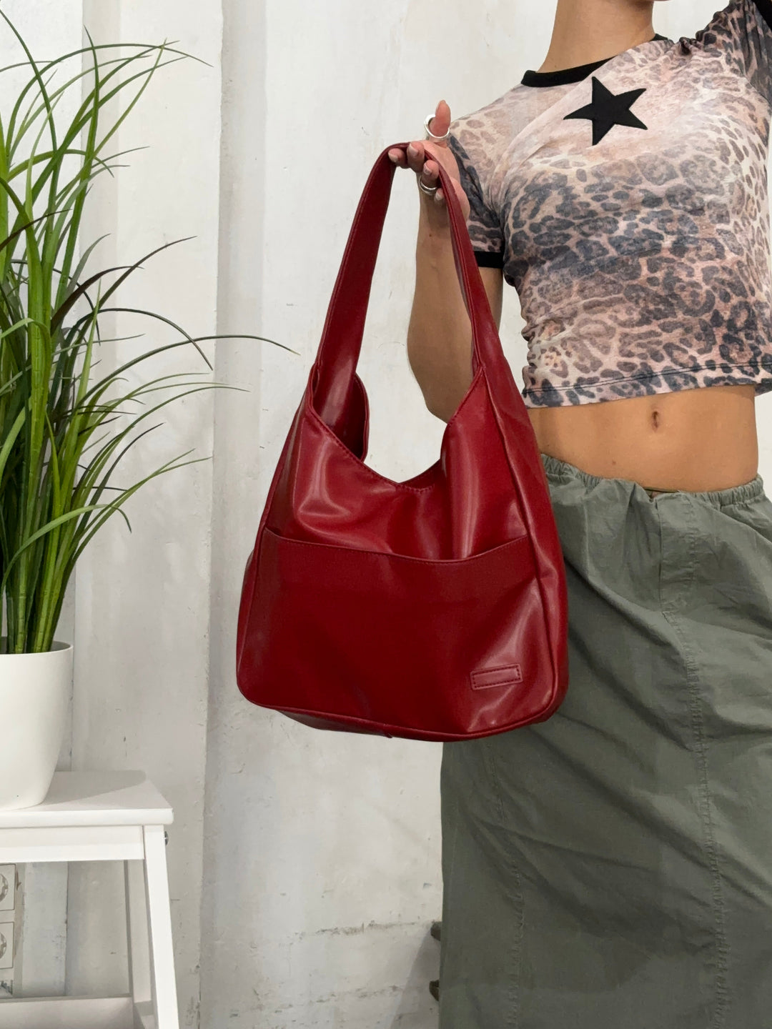 Women's Stylish Shoulder Bag Practical Vegan Leather 5