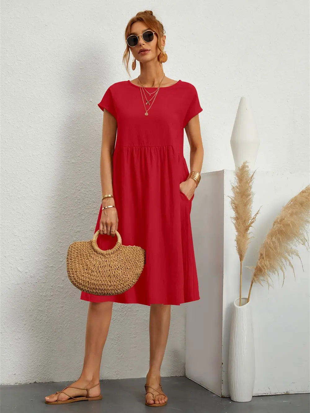 Women's Summer Maxi Dress with Pockets - Casual Black Dress for Effortless Everyday Style 1