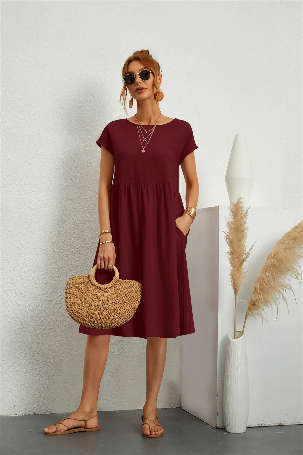 Women's Summer Maxi Dress with Pockets - Casual Black Dress for Effortless Everyday Style 11