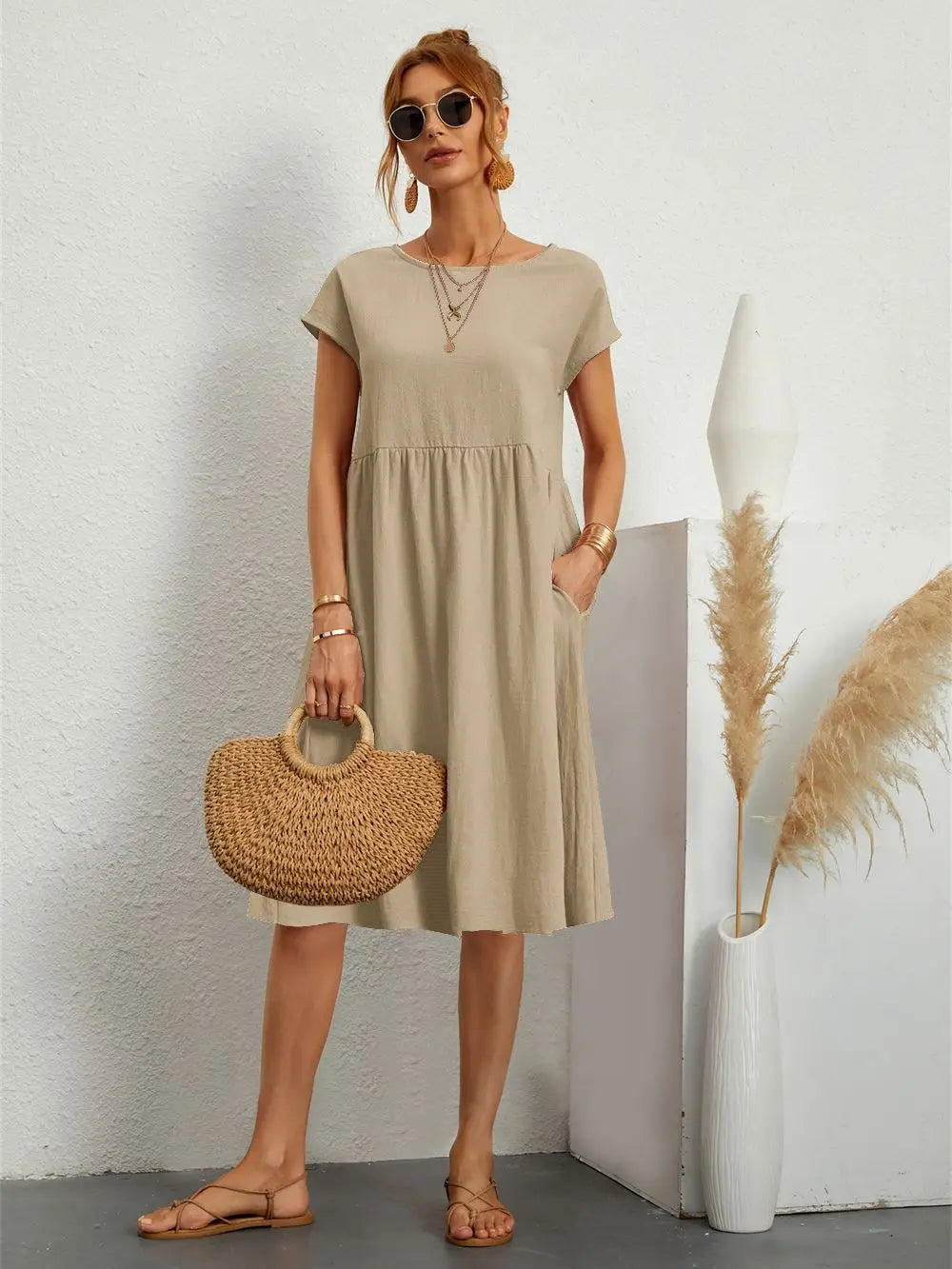 Women's Summer Maxi Dress with Pockets - Casual Black Dress for Effortless Everyday Style 8