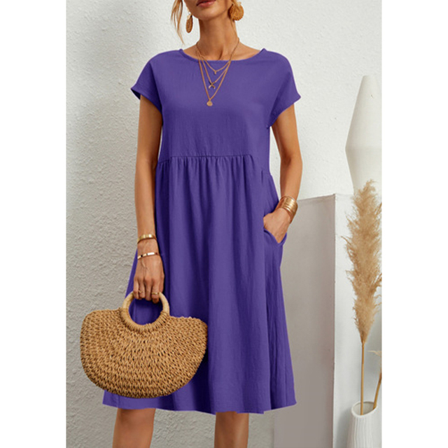 Women's Summer Midi Dress - Casual Style with Comfortable Fit and Pockets 10