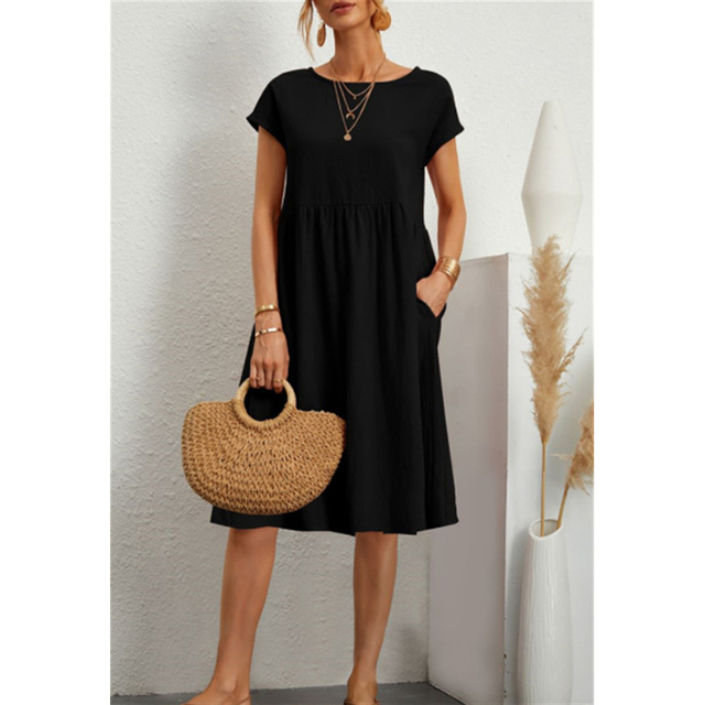 Women's Summer Midi Dress - Casual Style with Comfortable Fit and Pockets 3
