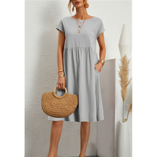 Women's Summer Midi Dress - Casual Style with Comfortable Fit and Pockets 4
