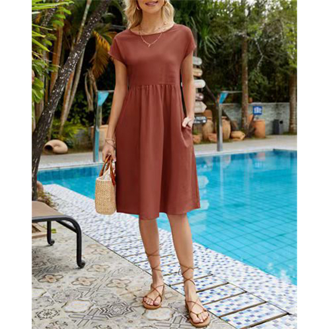 Women's Summer Midi Dress - Casual Style with Comfortable Fit and Pockets 9