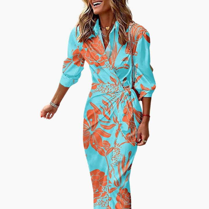 Women's Summer Striped Maxi Dress - Elegant Wrap Design for Effortless Style 2