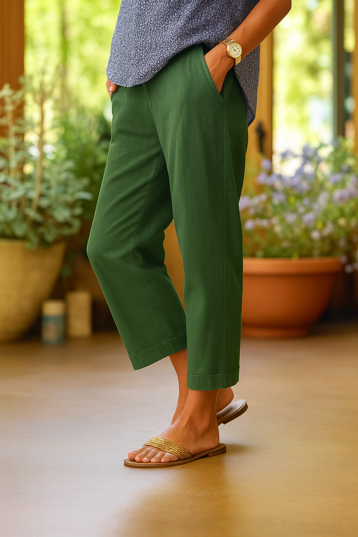 Women's Trousers Casual Straight-Cut with Pockets for Summer Comfort 3