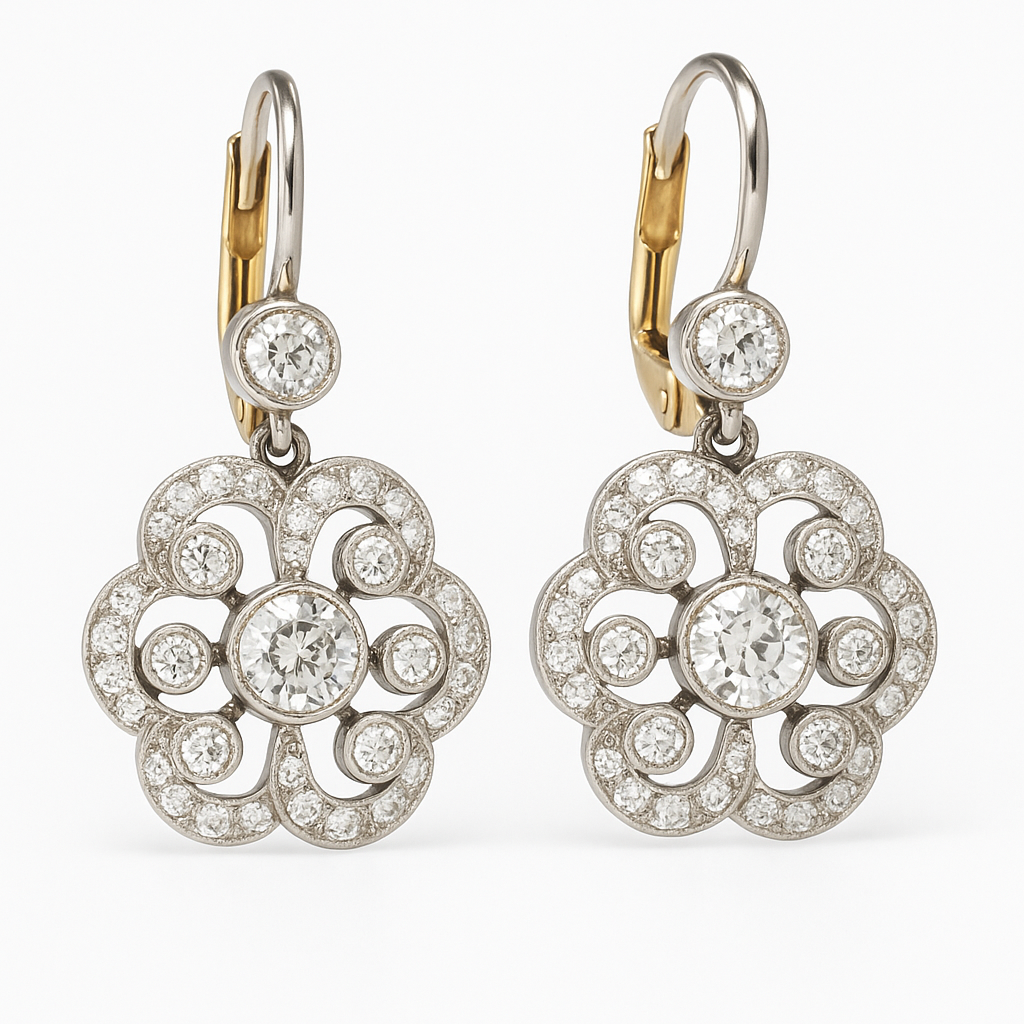 Women's Vintage Earrings with Crystals - Elegant Design and High Quality 0