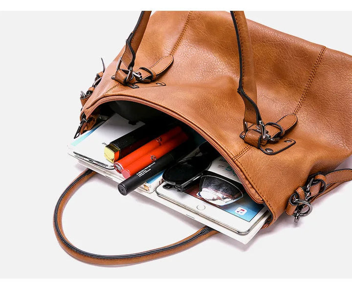 Women's Vintage Handbag Elegant Soft Material Large Capacity 3