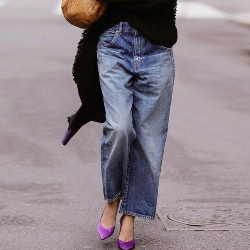 Women's Wide Leg Jeans - Loose Fit Casual Comfort for Effortless Urban Style 0